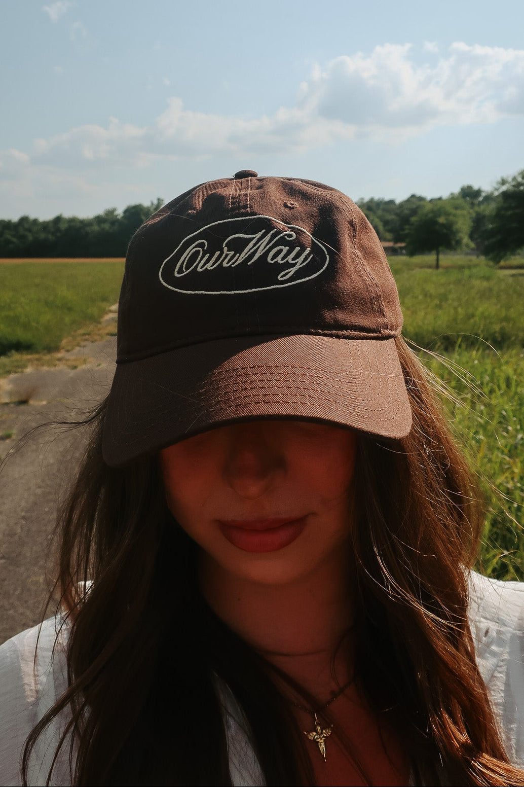 OurWay Brown Dad Hat — quality unstructured baseball cap