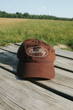 OurWay Brown Dad Hat — quality unstructured baseball cap - perfect for summer
