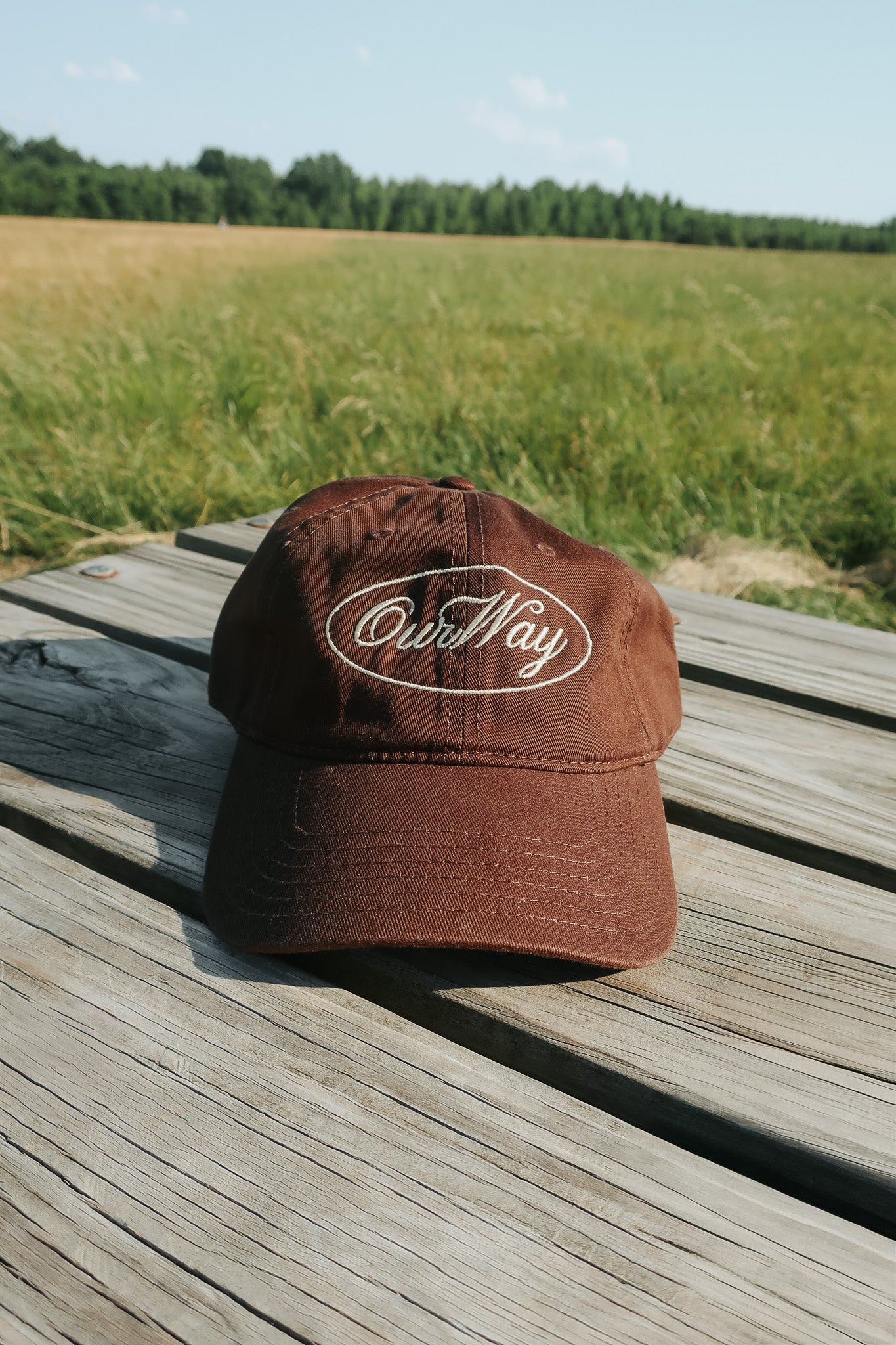 OurWay Brown Dad Hat — quality unstructured baseball cap - perfect for summer