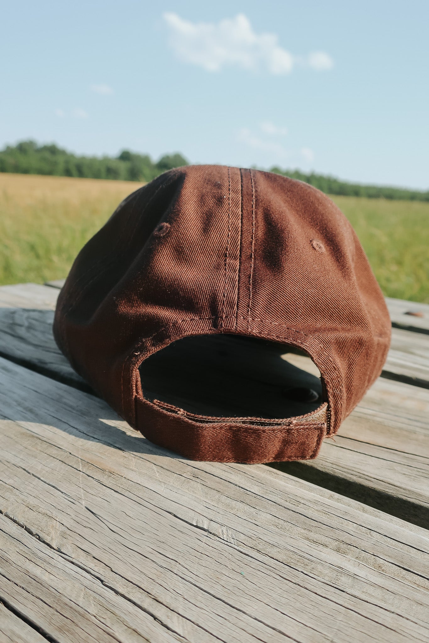 OurWay Brown Dad Hat — quality unstructured baseball cap with adjustable back