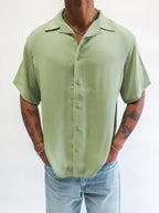 OurWay Ease Shirt in green — men's relaxed fit everyday button-up