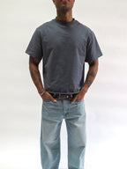OurWay All Day Tee in grey — quality men's everyday t-shirt styled with a belt for a night out